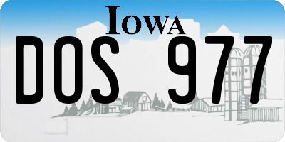 IA license plate DOS977
