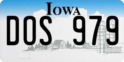 IA license plate DOS979