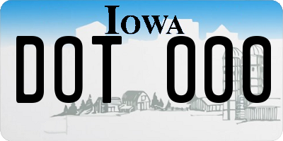 IA license plate DOT000