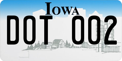 IA license plate DOT002