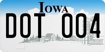 IA license plate DOT004