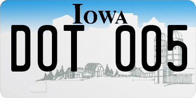 IA license plate DOT005