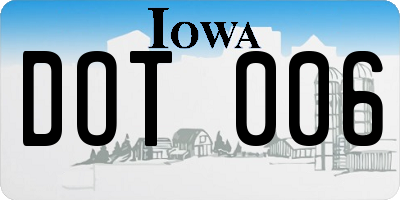 IA license plate DOT006