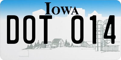 IA license plate DOT014