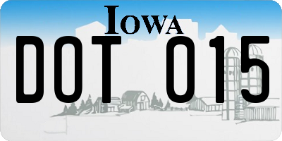 IA license plate DOT015