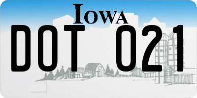 IA license plate DOT021