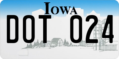 IA license plate DOT024