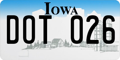 IA license plate DOT026