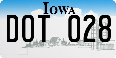 IA license plate DOT028