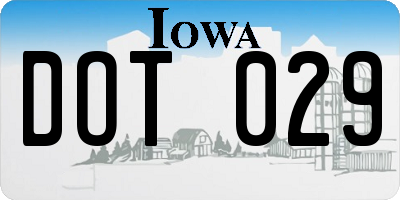 IA license plate DOT029