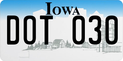 IA license plate DOT030