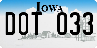 IA license plate DOT033