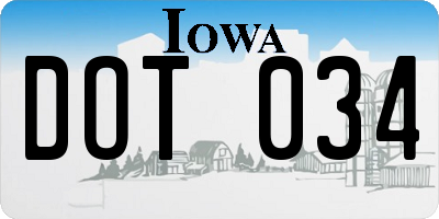 IA license plate DOT034
