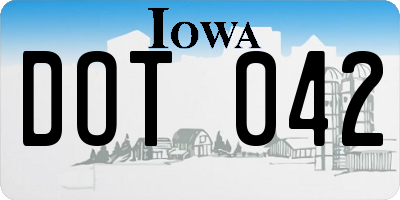 IA license plate DOT042