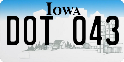 IA license plate DOT043