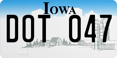 IA license plate DOT047