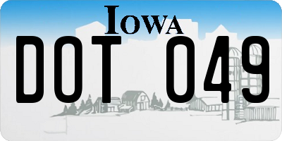 IA license plate DOT049