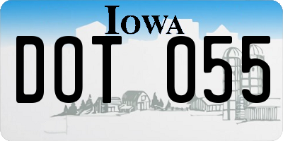 IA license plate DOT055