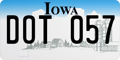 IA license plate DOT057