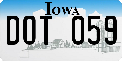 IA license plate DOT059