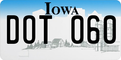 IA license plate DOT060