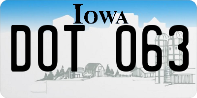IA license plate DOT063