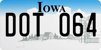 IA license plate DOT064