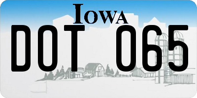 IA license plate DOT065