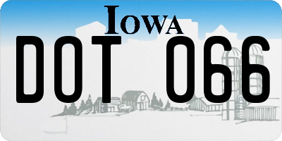 IA license plate DOT066