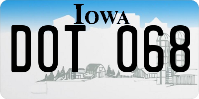 IA license plate DOT068