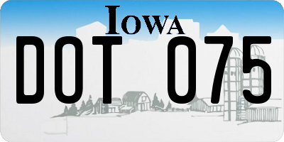 IA license plate DOT075