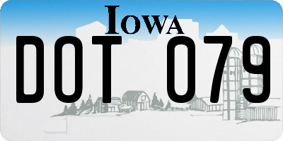 IA license plate DOT079