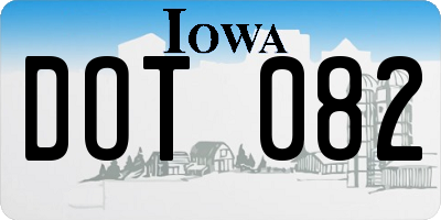 IA license plate DOT082