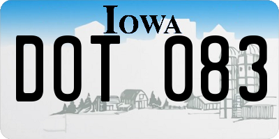 IA license plate DOT083