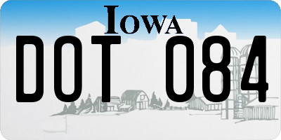 IA license plate DOT084