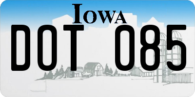 IA license plate DOT085