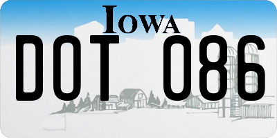 IA license plate DOT086