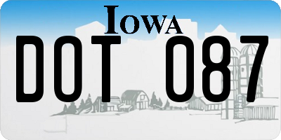 IA license plate DOT087