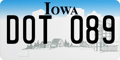 IA license plate DOT089