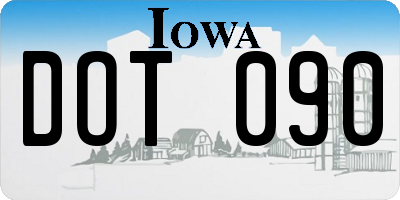 IA license plate DOT090