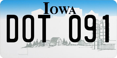 IA license plate DOT091