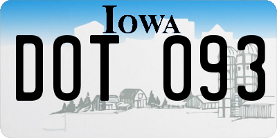 IA license plate DOT093
