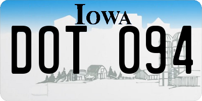 IA license plate DOT094