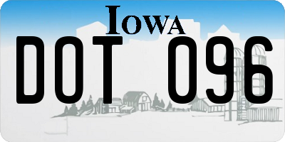 IA license plate DOT096