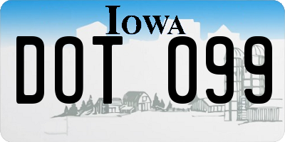 IA license plate DOT099
