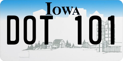 IA license plate DOT101