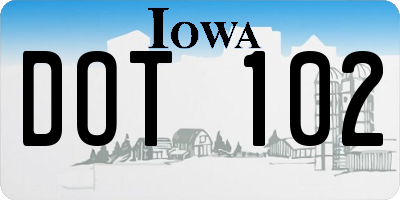 IA license plate DOT102