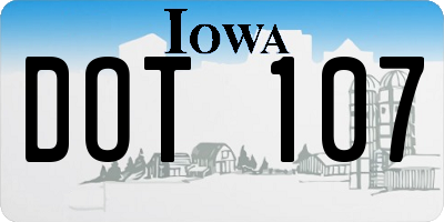 IA license plate DOT107