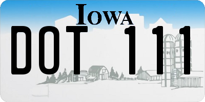 IA license plate DOT111