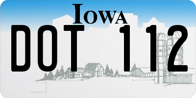 IA license plate DOT112